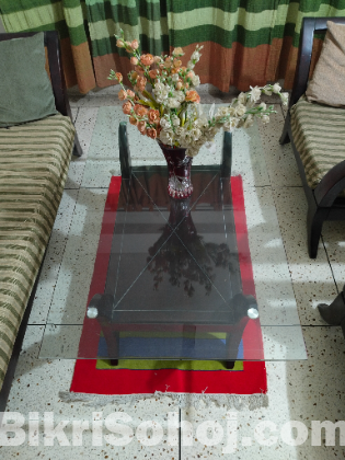 5 seat Sofa with glass centre table